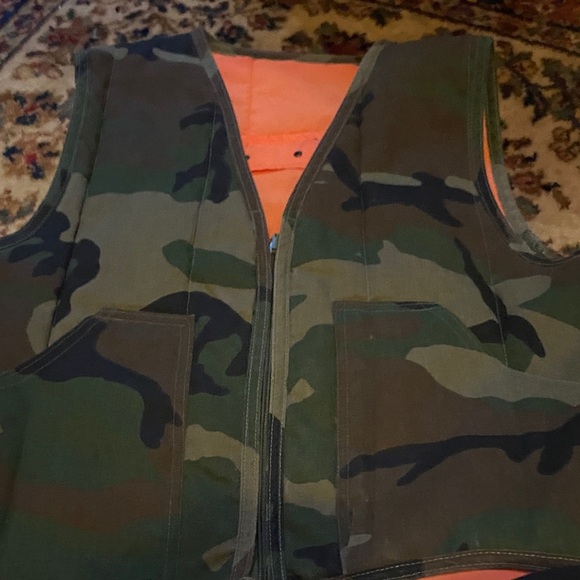 U.S. Army Jackets & Blazers - U.S. Army Camouflage Vest with Orange Lining